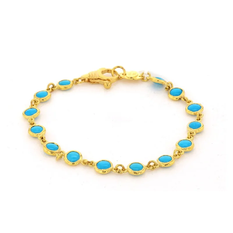 Luxury Rose Gold Bracelet with Textured Chains-Turquoise Bracelet