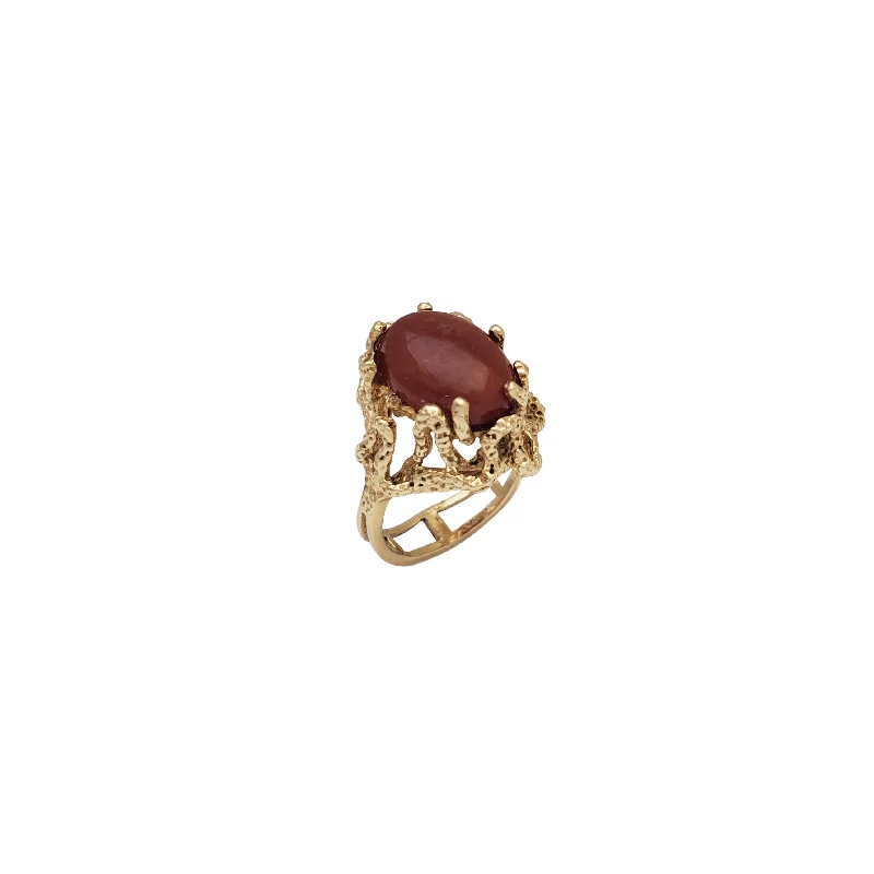 Personalized Family Ring for Moms-Carnelian Ring (14K)