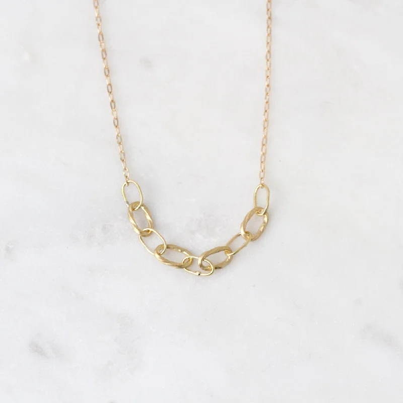 Sparkling Necklace with Diamond Accents-18k Gold Baby Bowline Segment Necklace