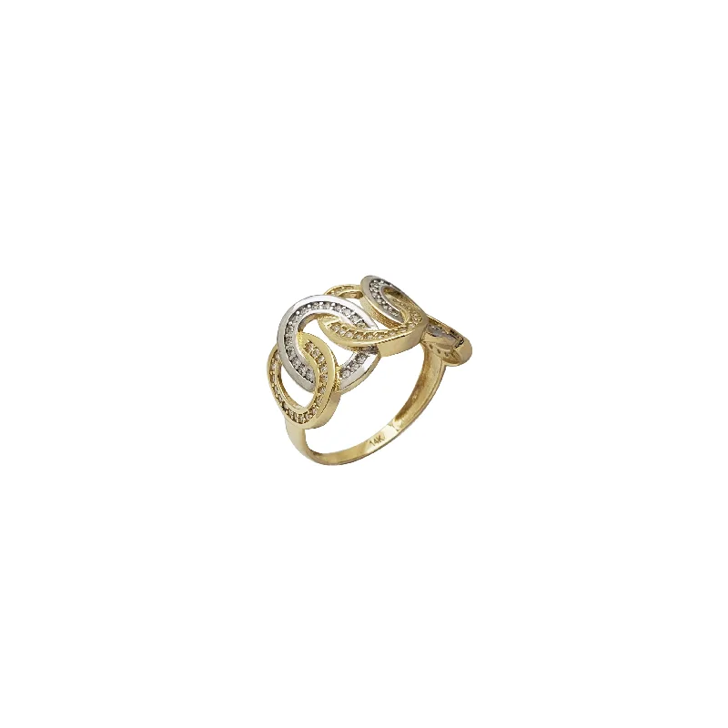 Personalized Infinity Ring for Love-Two Tone Iced Out Cuban  Ring (14K)