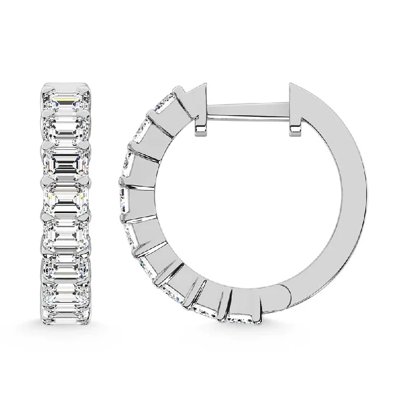 Acrylic Earrings for Casual Look-14K White Gold Lab Grown Diamond 1 1/2 Ct.Tw. Hoop Earrings