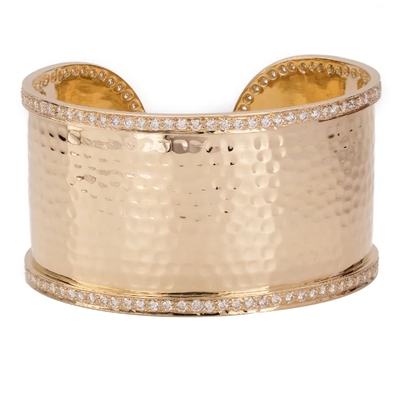 Elegant Pearl Bangles for Bridal Accessories-Cuff Bangle - Diamond