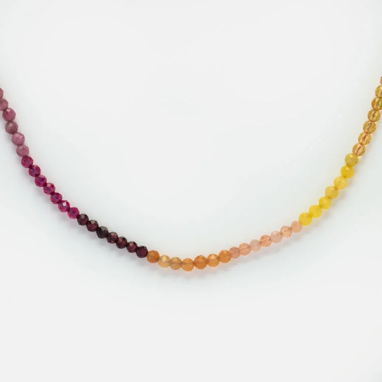 Dazzling Crystal Necklace for Night Out-Live by the Sun Rainbow Crystal Beaded Necklace