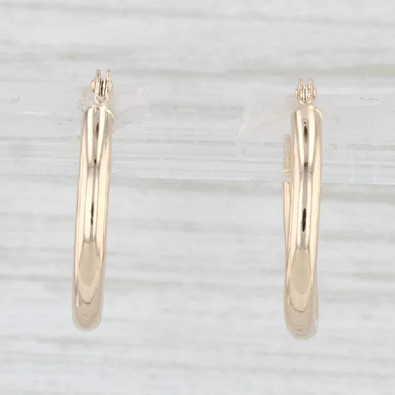 Unique Shape Earrings-Small Round Hoop Earrings 14k Yellow Gold Snap Top Hoops