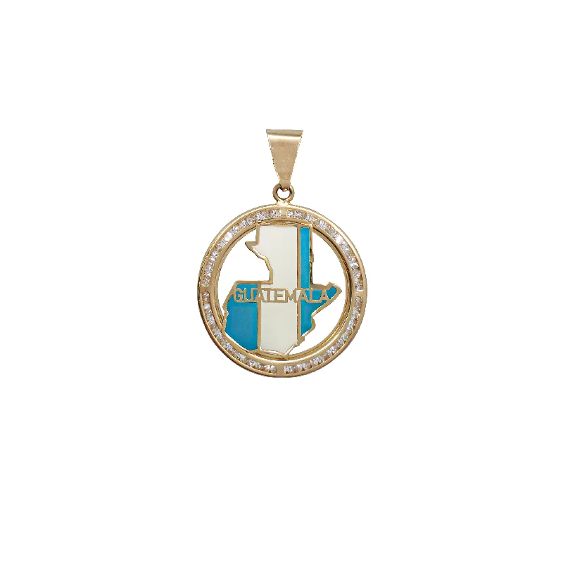 Unique Gemstone Ring with Modern Design-Cubic Zirconia Round Guatemala Pendant (14K)