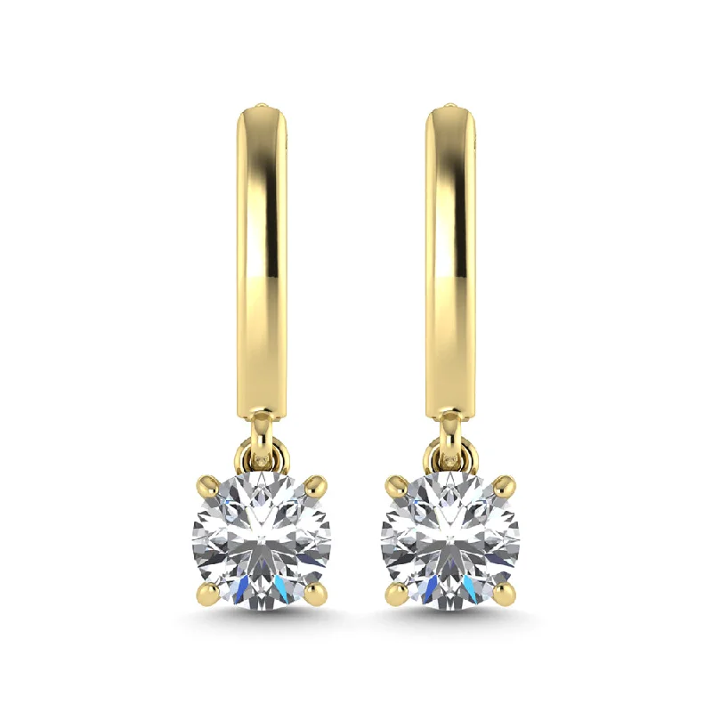 Hoop Earrings for Women-14K Yellow Gold Lab Grown Diamond 1/2 Ct.Tw. Dangler Earrings