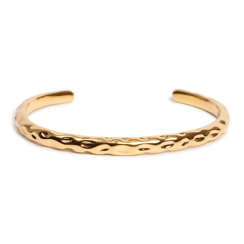 Custom Gold Bangles for Mother’s Day Gifts-THE TEXTURED BANGLE