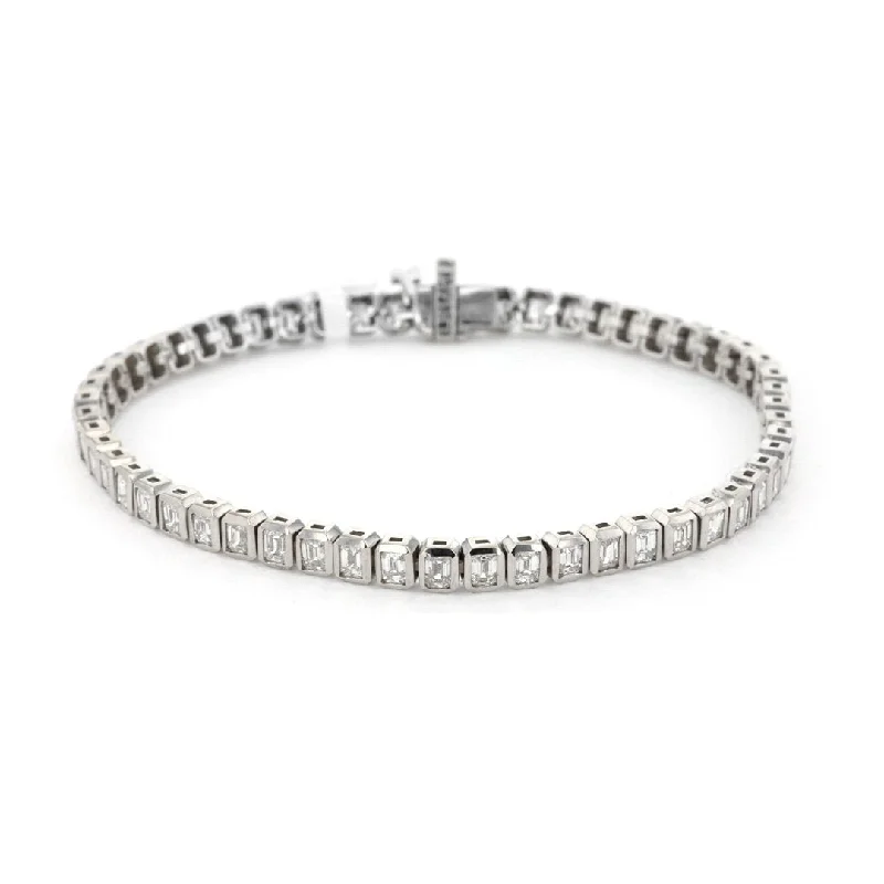 Personalized Friendship Bracelet with Custom Charms-4.80 ctw Diamond Tennis Bracelet