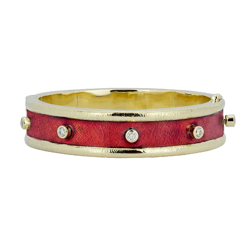 Personalized Family Bangles with Custom Inscription-Bangle - Diamond (Enamel)