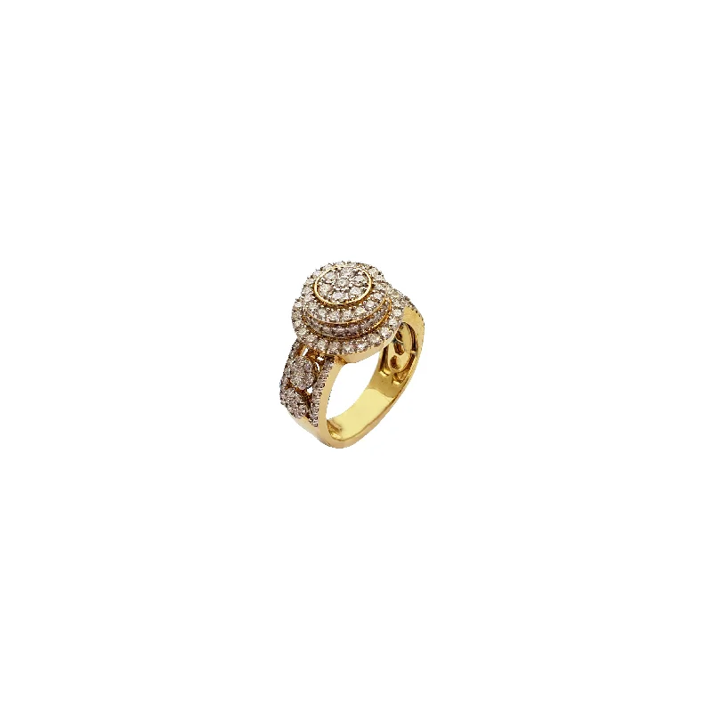 Custom Birthstone Ring for Girls-Diamond Cluster Ring (14K)