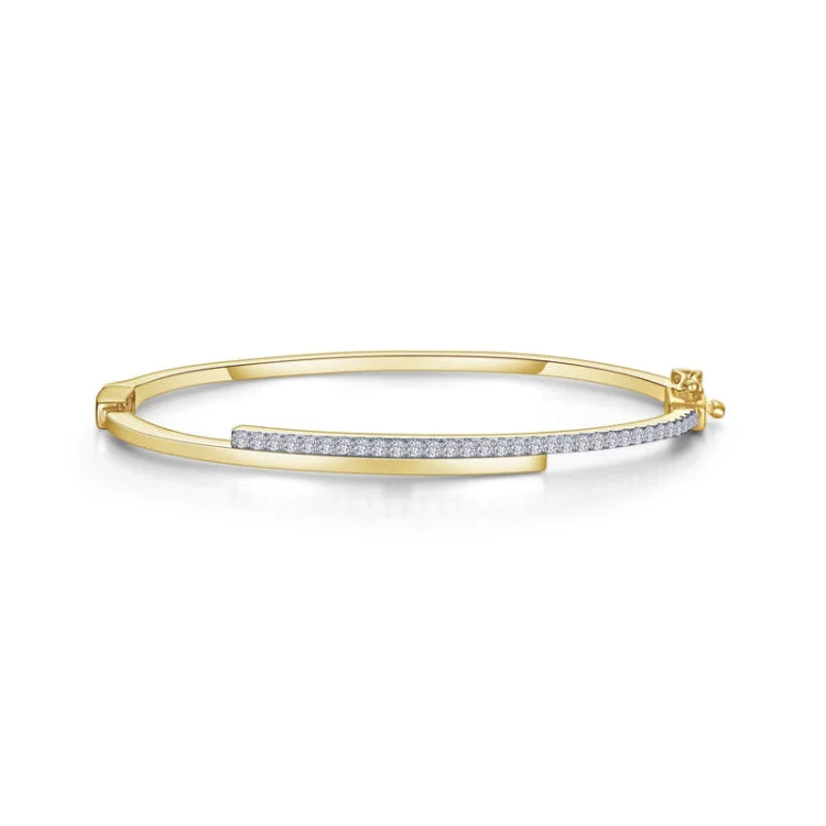 Luxury Silver Bangles with Gemstones-Bypass Bangle Bracelet