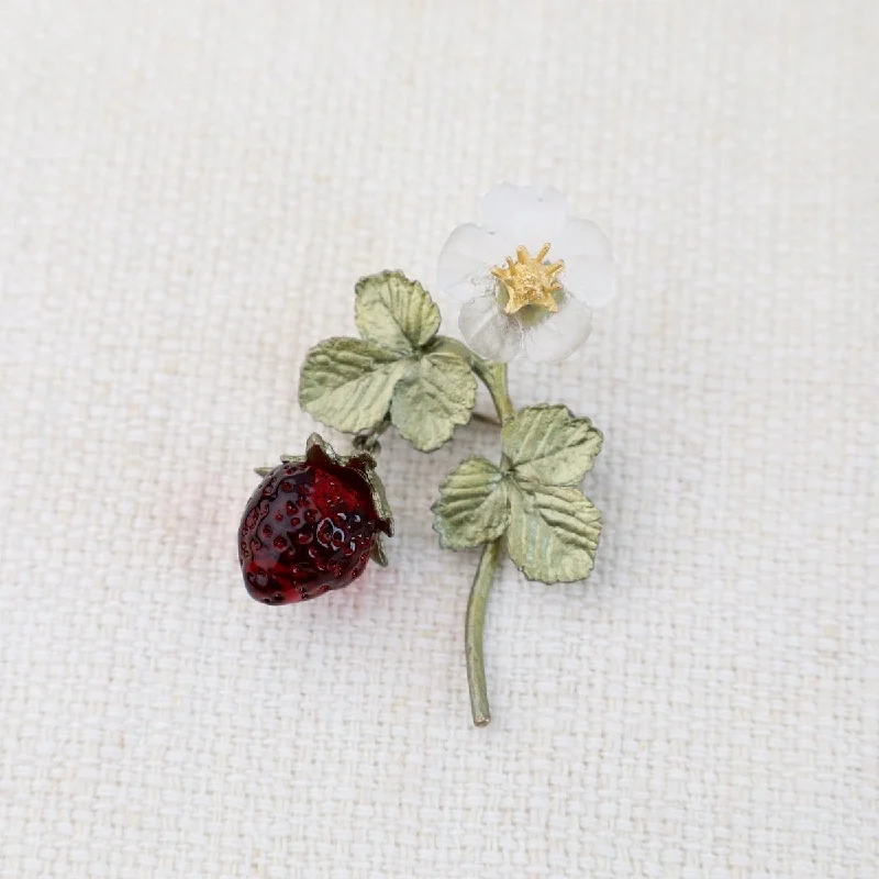 Trendy Brooch with Bird Shape and Custom Text-Strawberry Brooch