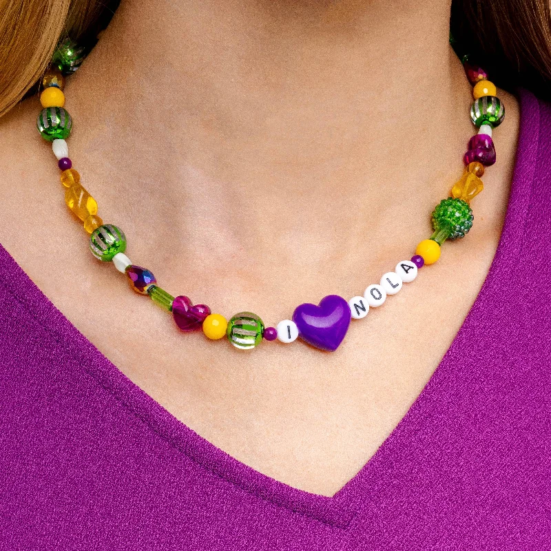 Minimalist Silver Necklace-Mardi Gras Throw Necklace