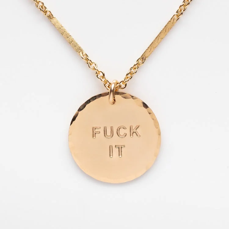 Personalized Birthstone Necklace-Fuck It Necklace