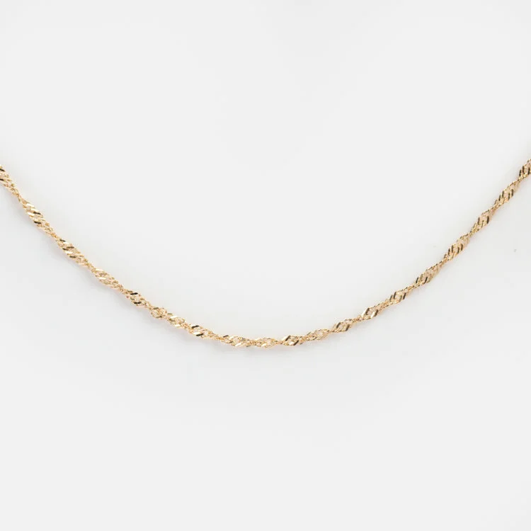 Customizable Silver Necklace-Solid Gold Twisted Chain Necklace