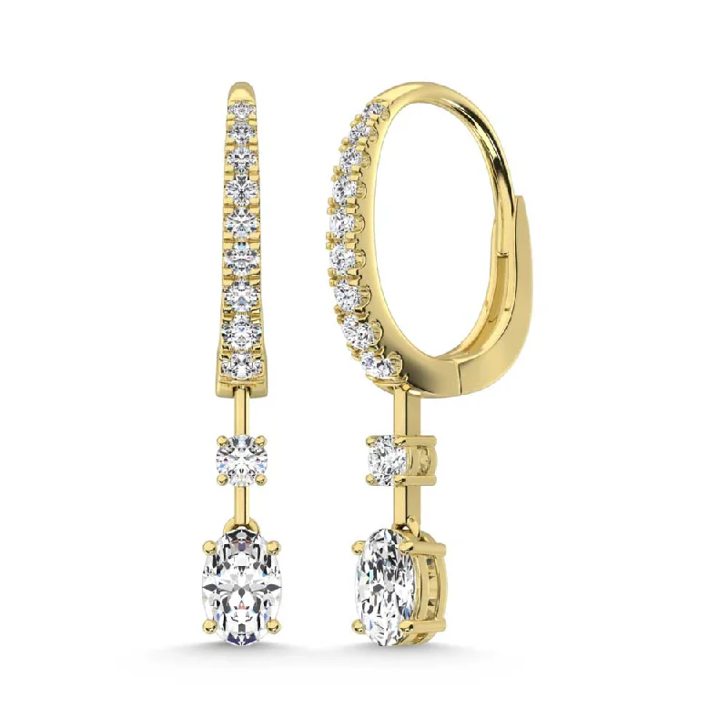 Bold Hoop Earrings-14K Yellow Gold Lab Grown Diamond 1 1/3 Ct.Tw. Hoop Earrings