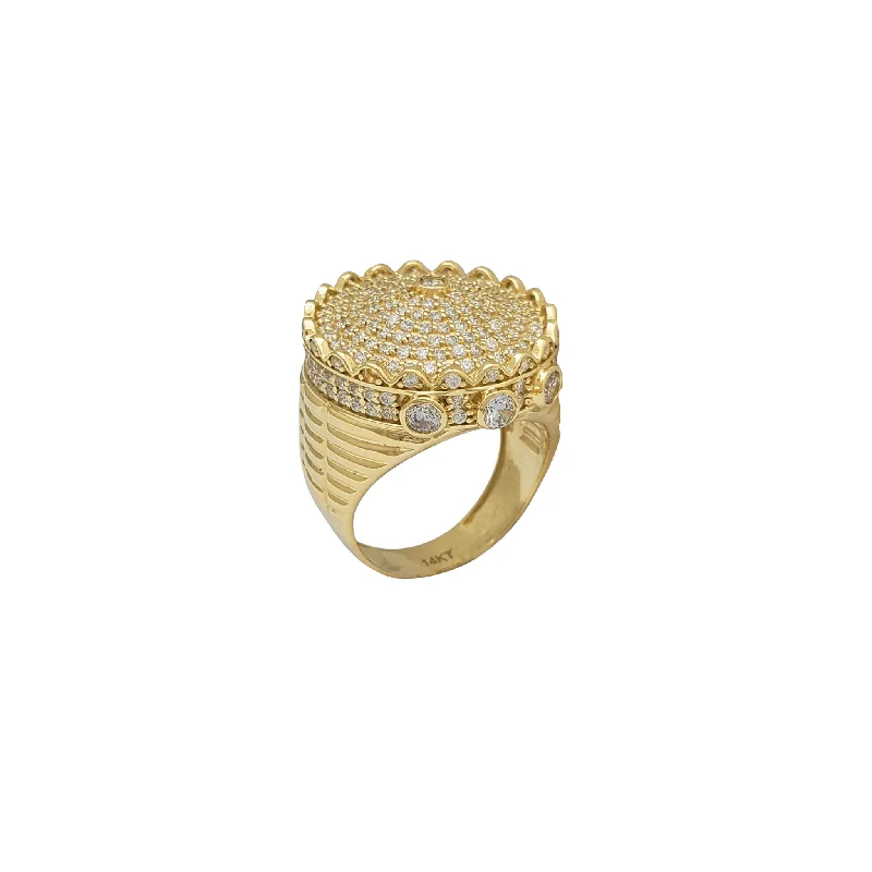 Fashionable Cocktail Ring with Unique Design-Iced-Out Rotunda Men's Ring