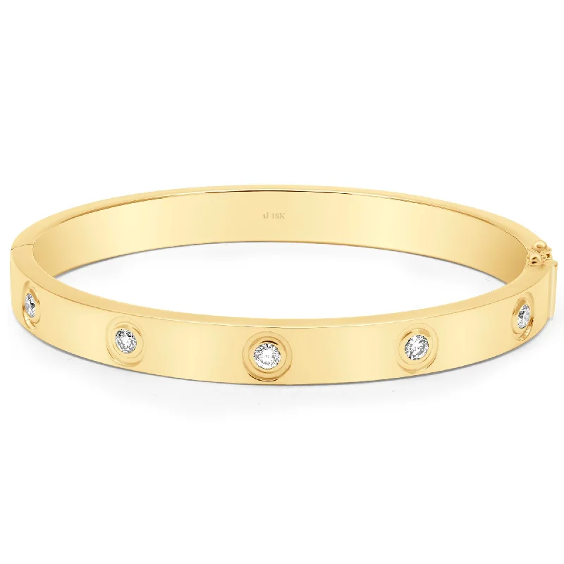 Personalized Infinity Bangles for Couples-Bangle - Diamond In 18k Gold