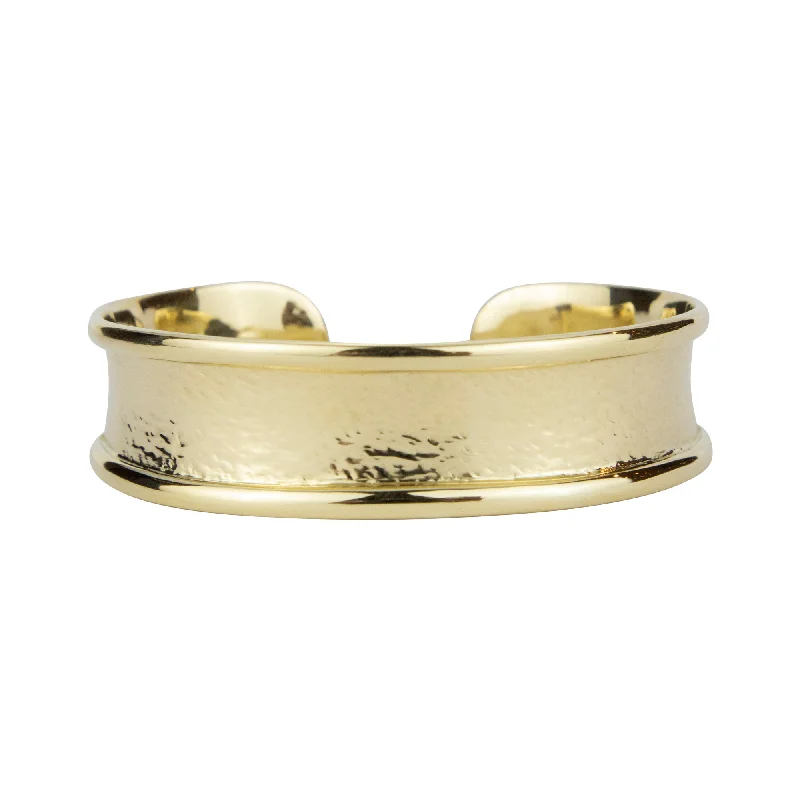 Elegant Stackable Silver Bangles with Textured Finish-Cuff Bangle - 18k Gold