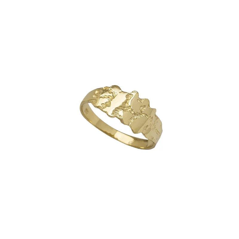 Unique Geometric Ring for Fashionistas-Borderless Nugget Ring (14K)