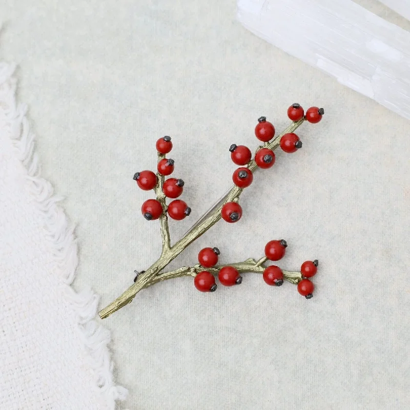 Trendy Silver Brooch with Butterfly Shape-Winterberry Brooch