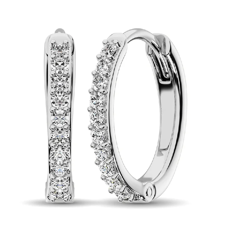 Color Changing Earrings-Diamond 1/5 Ct.Tw. Hoop Earrings in 10K White Gold