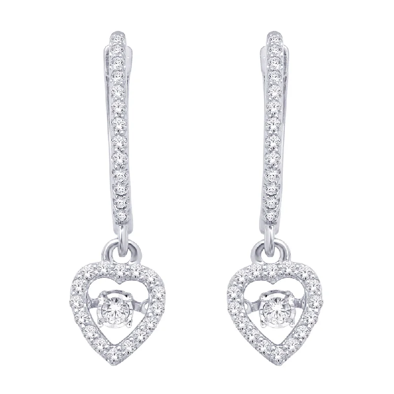 Crystal Chandelier Earrings-10K White Gold 2/5 Ct.Tw.Moving Diamond Fashion Earrings