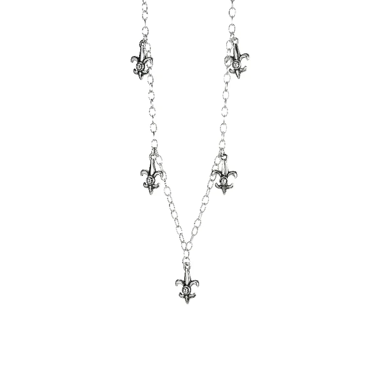 Modern Pendant Necklace for Women-Fleur de Lis Mini Necklace