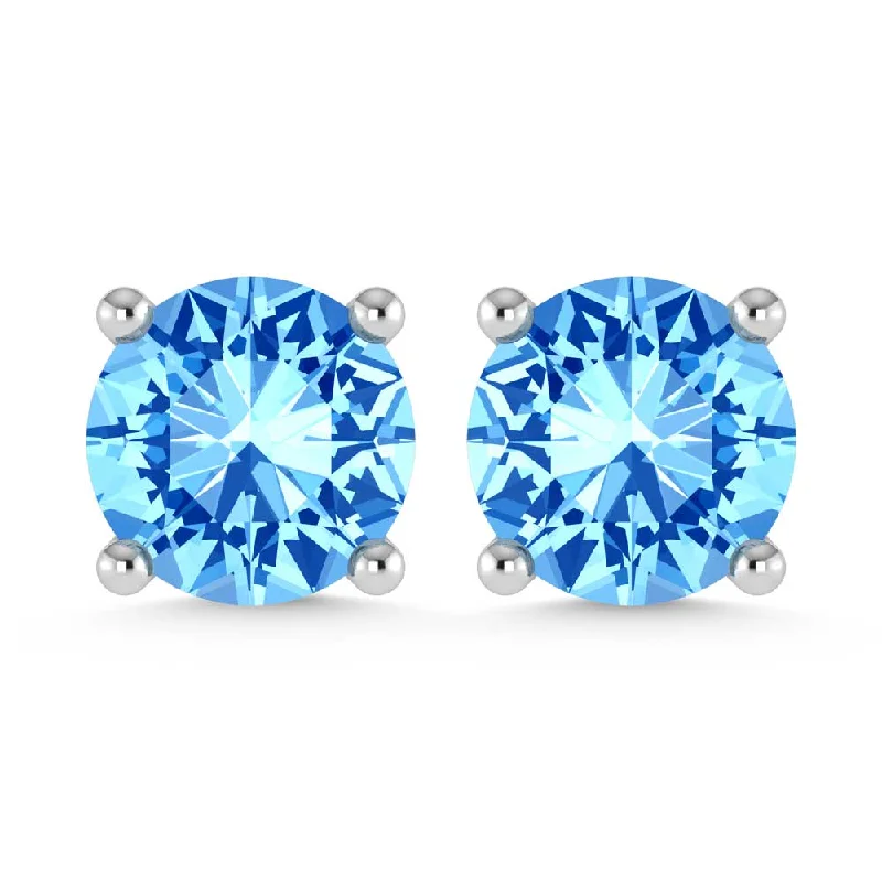 Personalized Silver Earrings-14K White Gold Lab Grown Blue Diamond 1/5 Ct.Tw. Stud Earrings