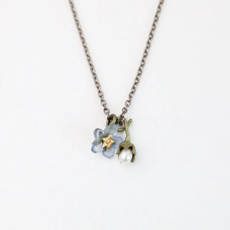 Minimalist Gold Bar Necklace for Women-Forget Me Not Pendant Necklace