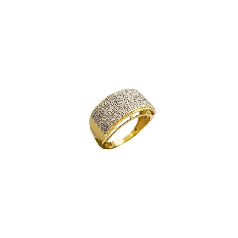 Fashionable Gold Ring with Amethyst Stone-Diamond Wedding Ring (10K)