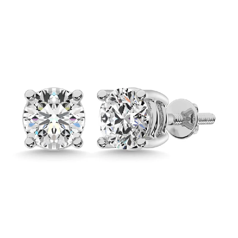 Cuff Earrings for Women-14K White Gold 1/3 Ct.Tw. Premium Diamond Stud Earrings