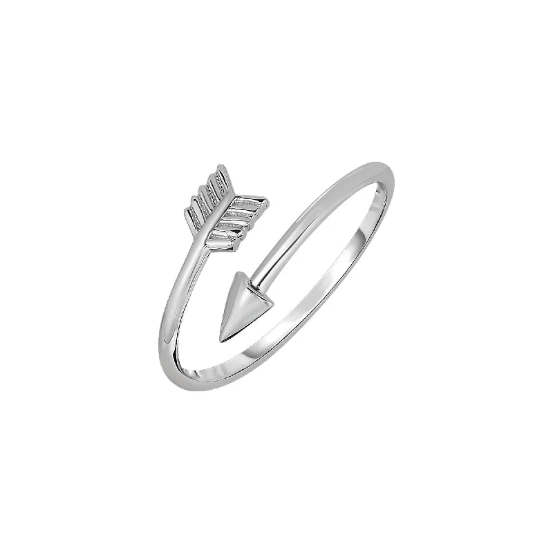 Unique Crystal Ring for Bohemian Style-Silver Arrow Ring (Silver)