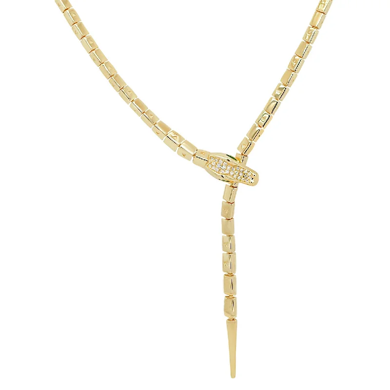 Modern Pearl Necklace for Casual Wear-Nile Crocodile Lariat Necklace