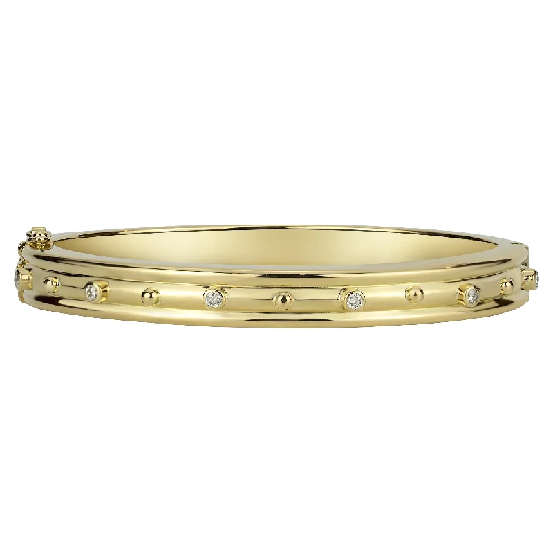 Trendy Metal Bangles with Faux Gemstones-Bangle - Diamond (2278C)