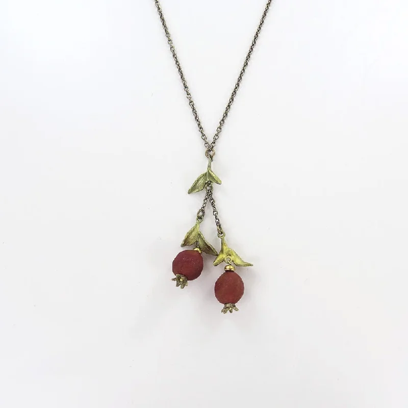 Unique Gold Pendant Necklace-Pomegranate Drop Pendant Necklace