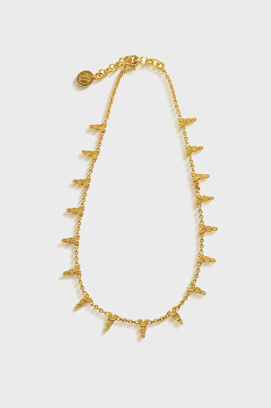 Classic Gold Necklace for Weddings-Cleopatra Ra Necklace