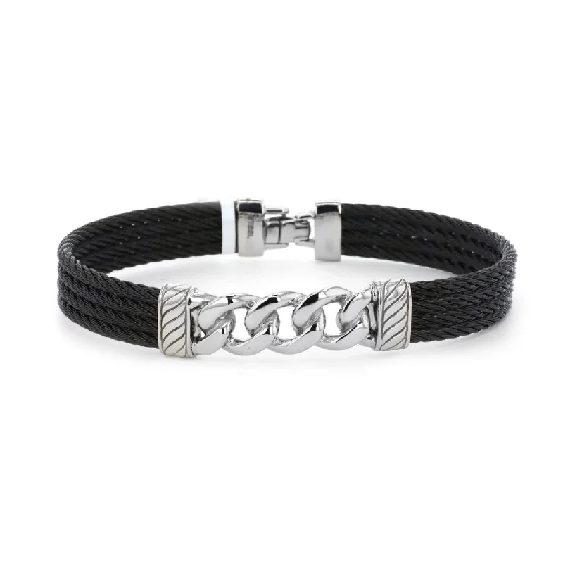 Customizable Silver Bracelet for Casual Wear-Cable Bracelet | 10269289