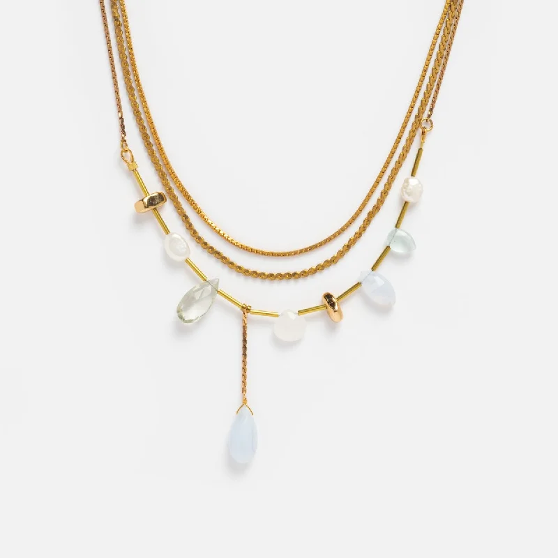 Elegant Gold Necklace with Diamond Pendant-Eislyn Necklace