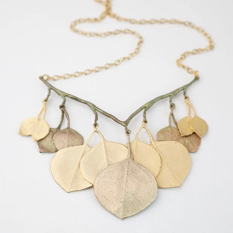 Handmade Necklace with Unique Pendant-Eucalyptus Round Leaf Branch Necklace