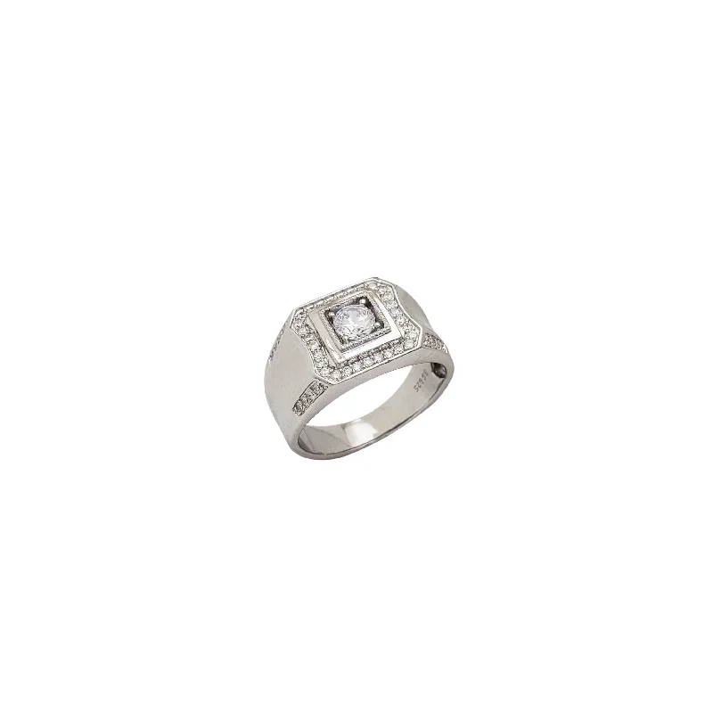 Custom Wedding Ring for Brides-Square Men Ring (Silver)