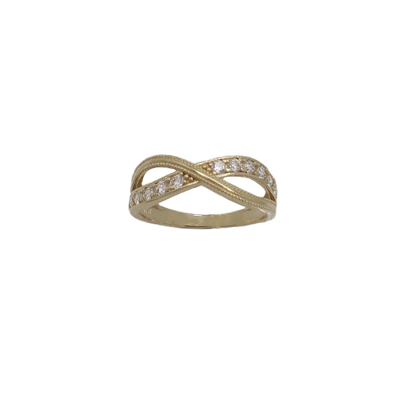 Simple Gold Ring for Minimalist Look-Zirconia Infinity Ring (14K)