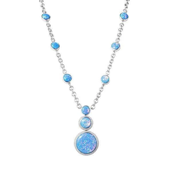 Trendy Beaded Necklace for Women-Sterling Silver Opal When Planets Align Necklace by Alamea