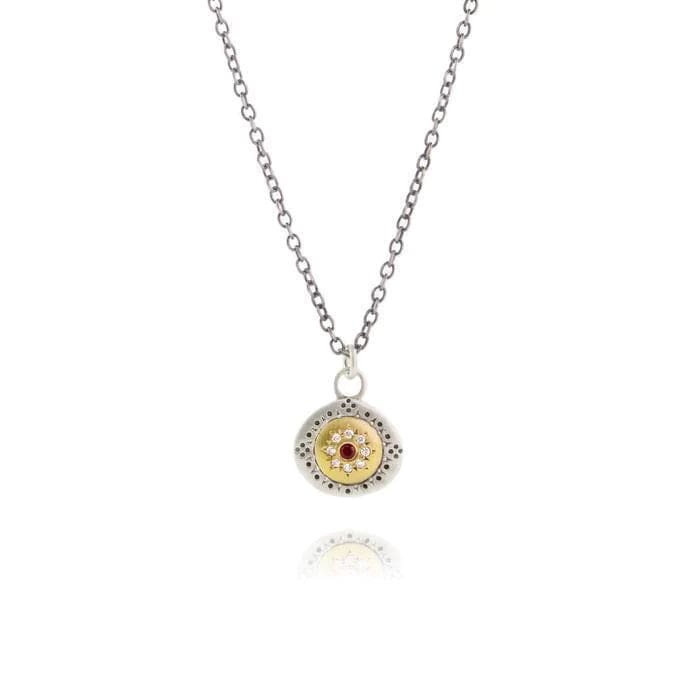 Sparkling Necklace for Special Events-Ruby Seeds of Harmony Charm Necklace