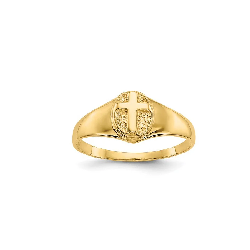 Custom Engagement Ring for Women-Cross Baby Ring (14K)