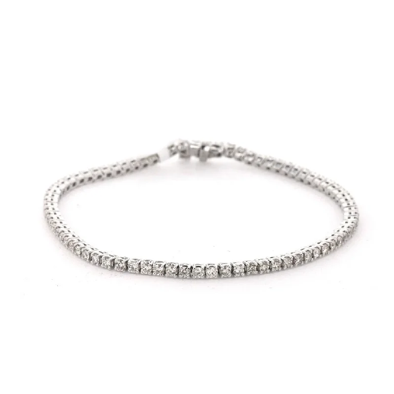 Customizable Silver Bracelet for Special Occasions-2.14 ctw Diamond Tennis Bracelet