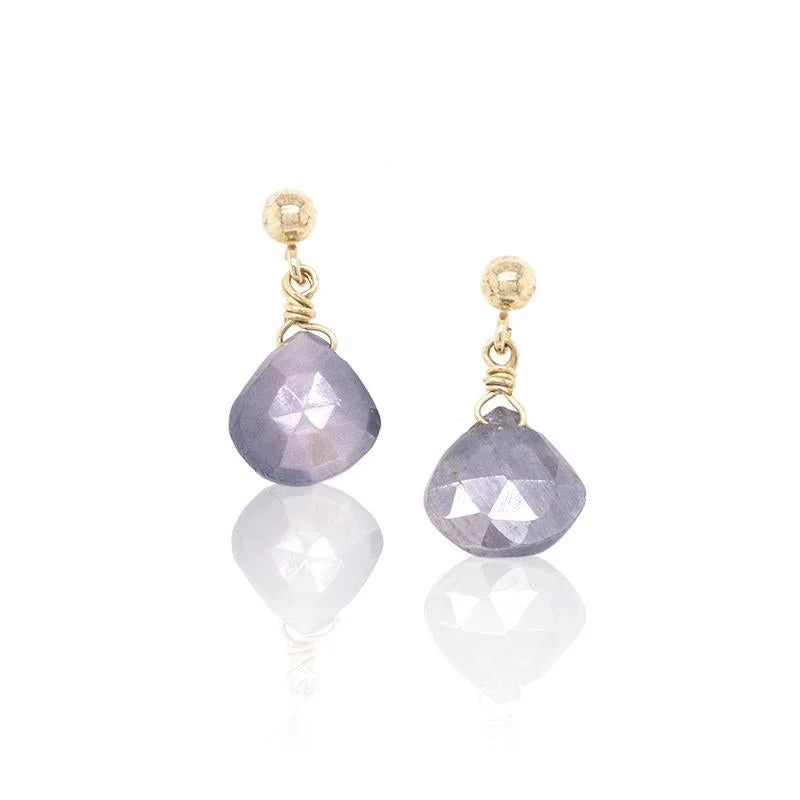 Twist Earrings for Women-MYSTIC GREY MOONSTONE EARRINGS