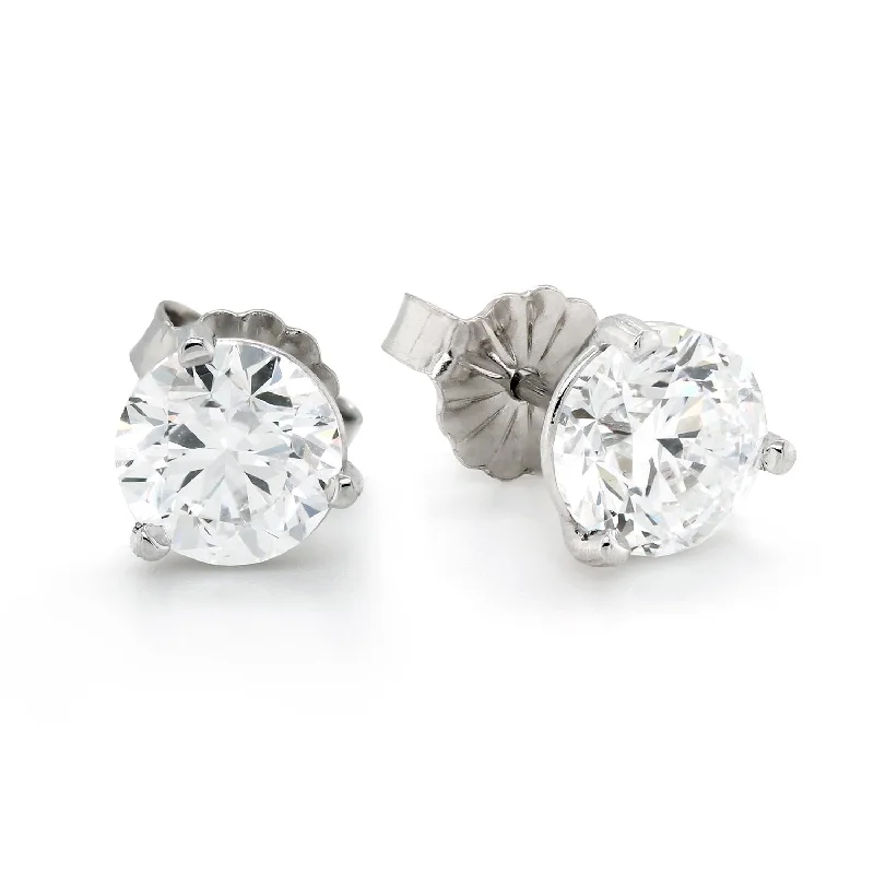 Celestial Earrings for Women-WHITE GOLD LAB GROWN DIAMOND STUD EARRINGS, 2.04 CT TW