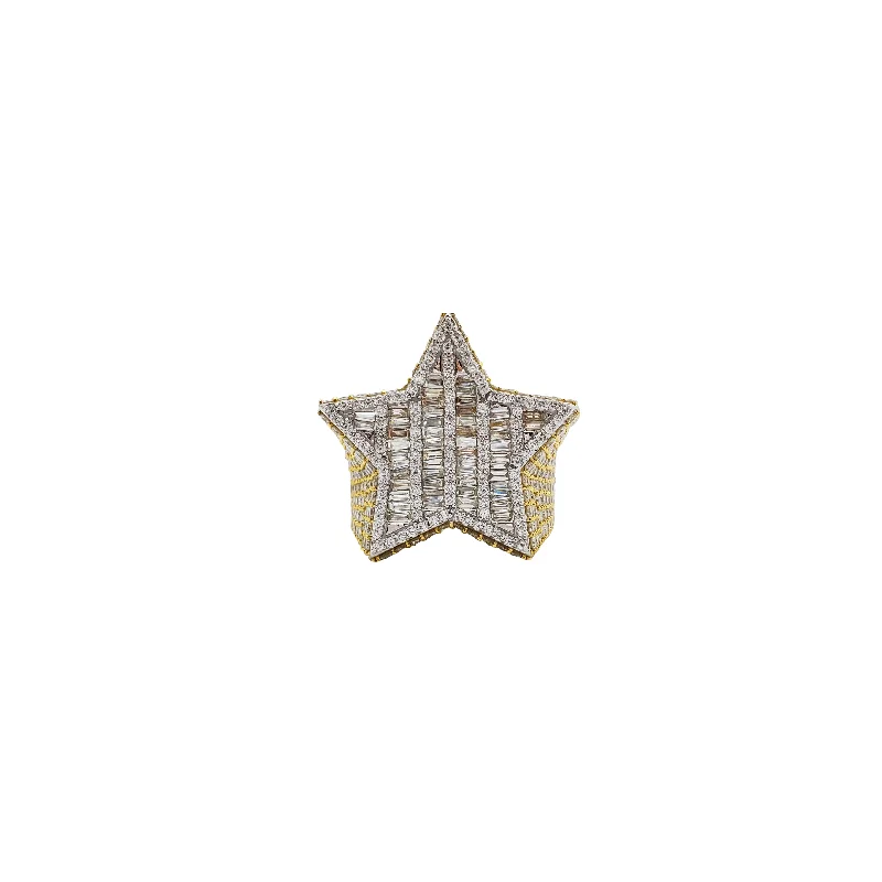 Customizable Gemstone Ring for Gifts-Diamond Two Tone Star Ring (14)