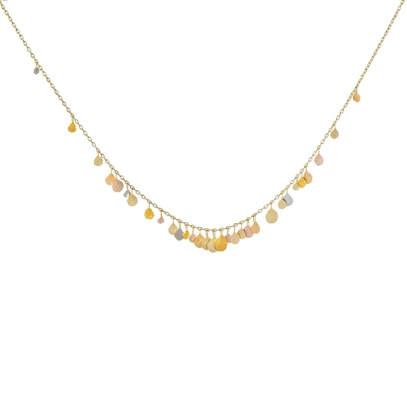 Fashionable Layered Necklace for Women-Yellow Gold & Rainbow Gold Birdsong Necklace